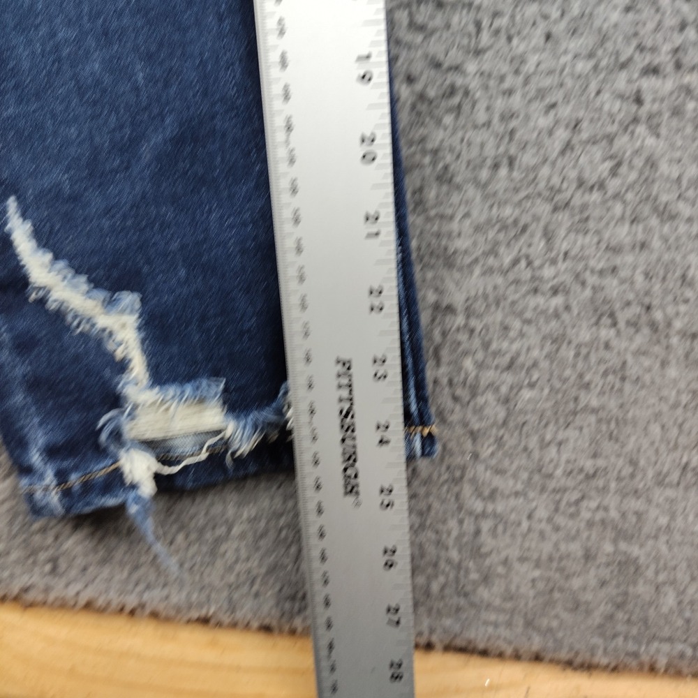 Judy Blue Jeans 28x24 Sz 7 Cropped Fit Dark Blue Distressed Stretch EUC - Picture 3 of 7